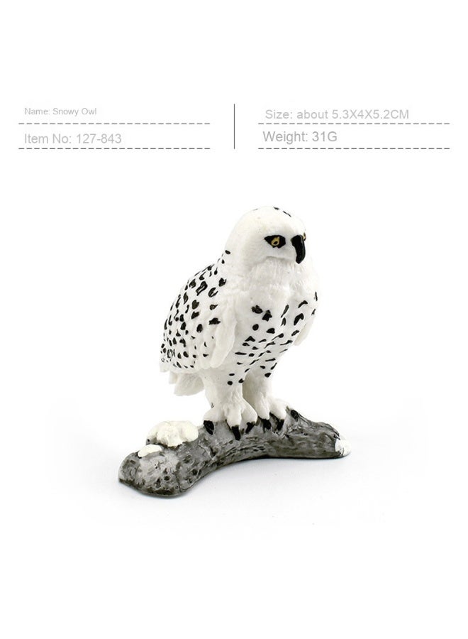 نيبمينينت نماذج طيور طبيعية - بومة ثلجية، نسر أقرع، ببغاء الكوكاتو، مالك الحزين الرمادي، نورس، طائر الغطاس - زينة سطحية ثابتة