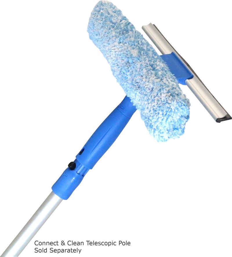 Unger Professional Window Cleaning Tool: 2-in-1 Microfiber Scrubber and Squeegee, 10" - Image 4