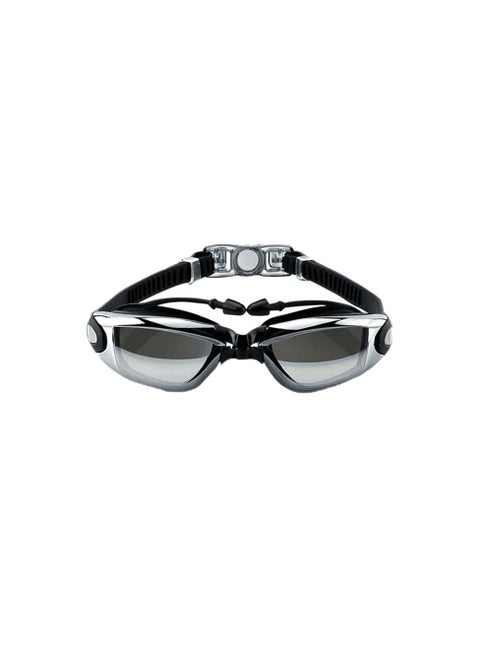 Myopic Swimming Goggles, Mirrored Swim Goggles No Leaking Anti Fog UV Protection Triathlon Swim Goggles with Free Protection Case for Adult Men Women Youth Kids （degree:550 Black）