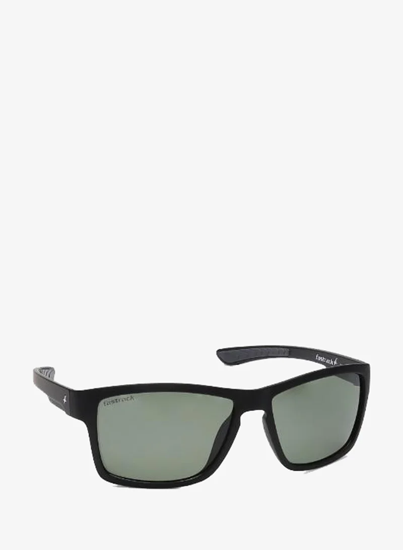 fastrack Polarized Sunglasses Black Frame Green Mirror Lens 58mm  - P420GR4PV
