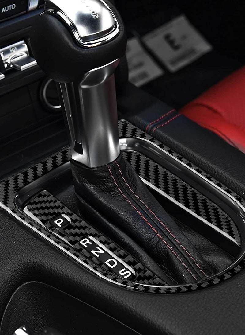 SOLARAE Carbon Fiber Shift Panel for Ford Mustang GT (2015-2021) - Interior Modification Accessory, Decorative Frame Cover Sticker, Custom Decal for Enhanced Car Interior Style. - Image 5