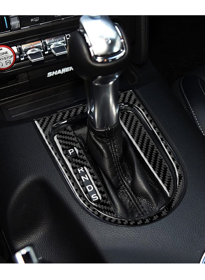 SOLARAE Carbon Fiber Shift Panel for Ford Mustang GT (2015-2021) - Interior Modification Accessory, Decorative Frame Cover Sticker, Custom Decal for Enhanced Car Interior Style. - Image 2