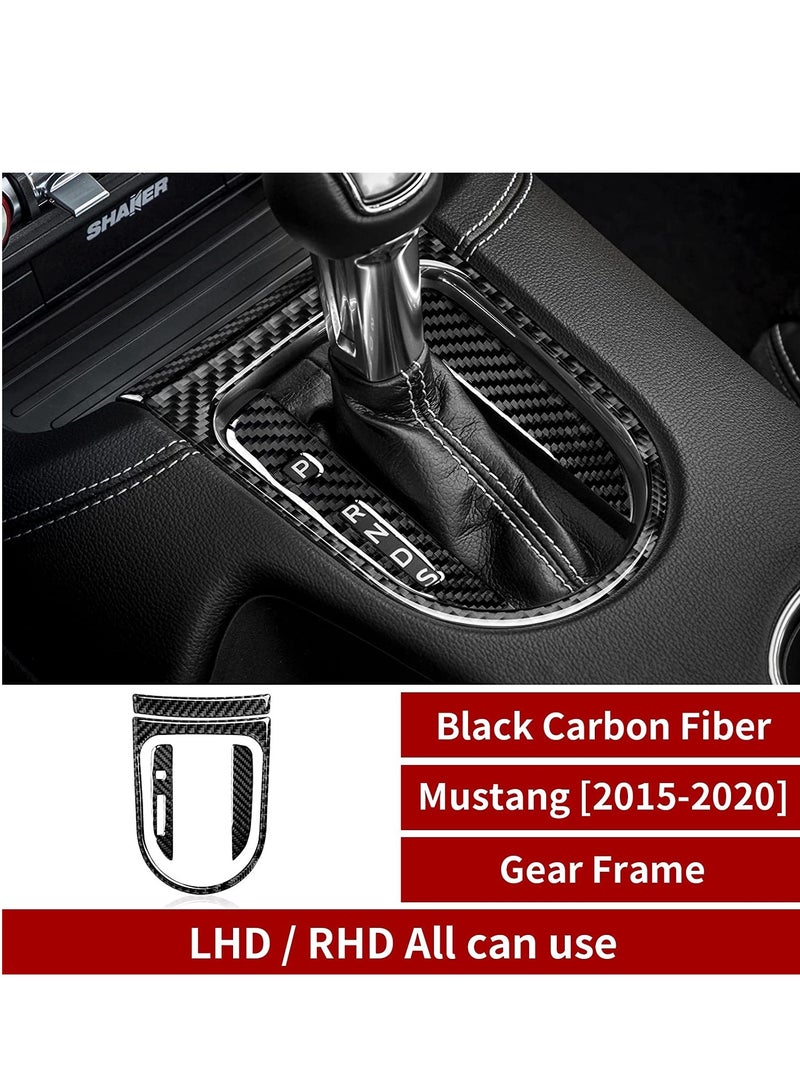 SOLARAE Carbon Fiber Shift Panel for Ford Mustang GT (2015-2021) - Interior Modification Accessory, Decorative Frame Cover Sticker, Custom Decal for Enhanced Car Interior Style. - Image 4