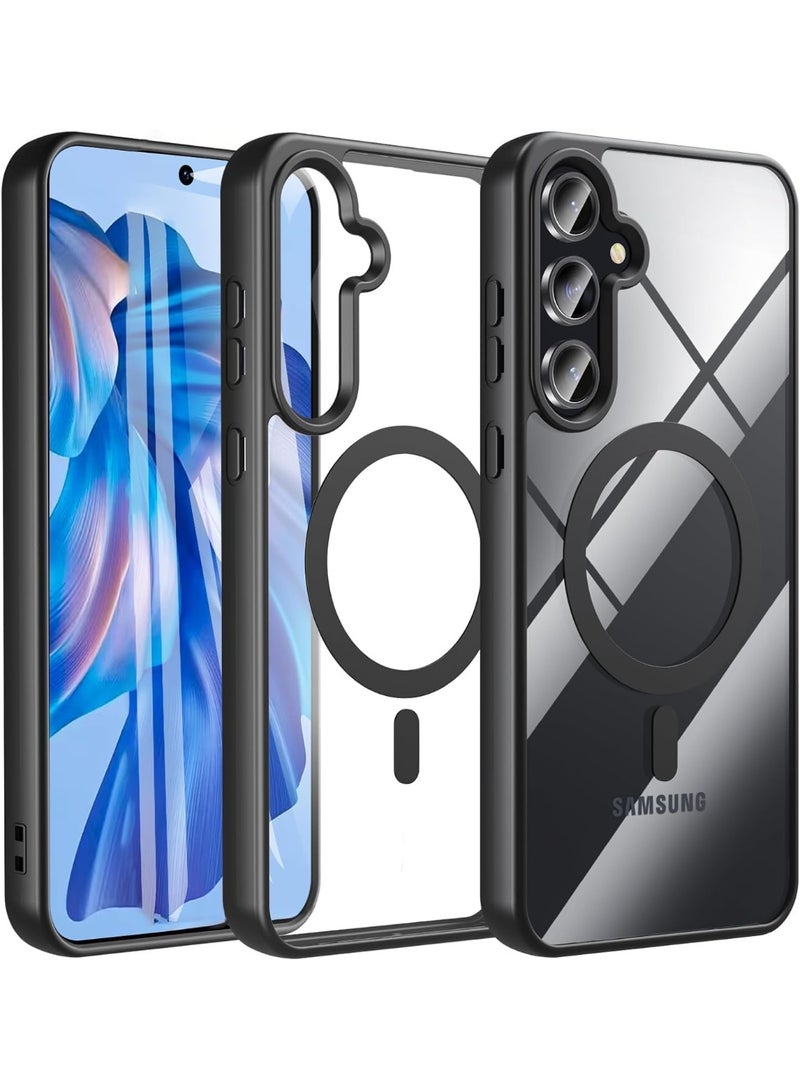Magnetic case for Samsung Galaxy A17 / Galaxy A26 5G [Compatible with MagSafe] [Military-grade shockproof], slim transparent shock-absorbing back cover (black) - Image 1