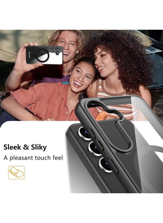 Magnetic case for Samsung Galaxy A17 / Galaxy A26 5G [Compatible with MagSafe] [Military-grade shockproof], slim transparent shock-absorbing back cover (black) - Image 2