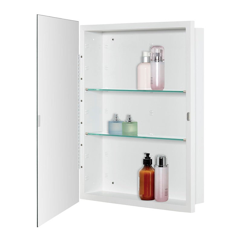 IDYLLOR Bathroom Medicine Cabinet with Beveled Edge Mirrored Door 20 x 26 inch, Recessed or Surface Mount, with Adjustable Glass Shelves - Image 2