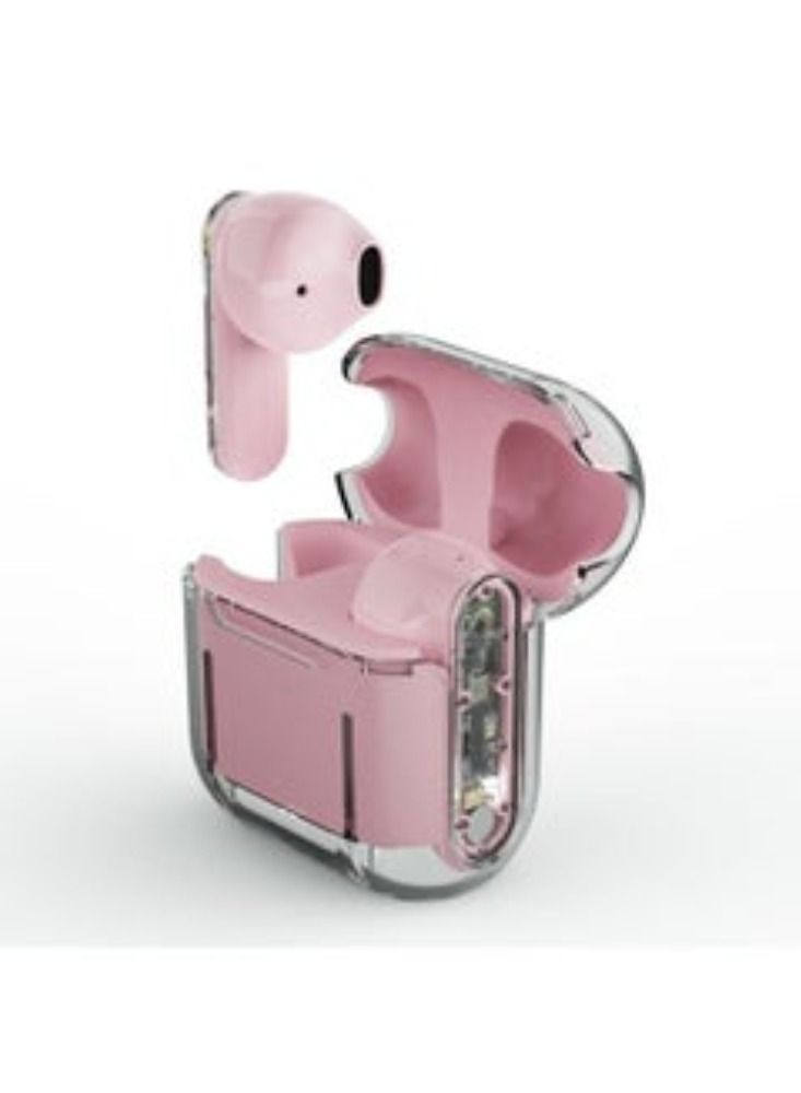 Dream Zone New Pro12 Wireless Bluetooth Headset Transparent Bin Tws Esports Gaming Low Delay Noise Reduction Pink - Image 1