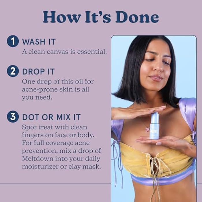 Blume Meltdown - Blue Tansy Face Oil - Acne Treatment + Pore Minimizer - Skin-Smoothing Face Serum with Black Cumin Seed & Rosehip Oil - Helps Calm Redness and Improve Texture (1 Fl oz) - Image 4