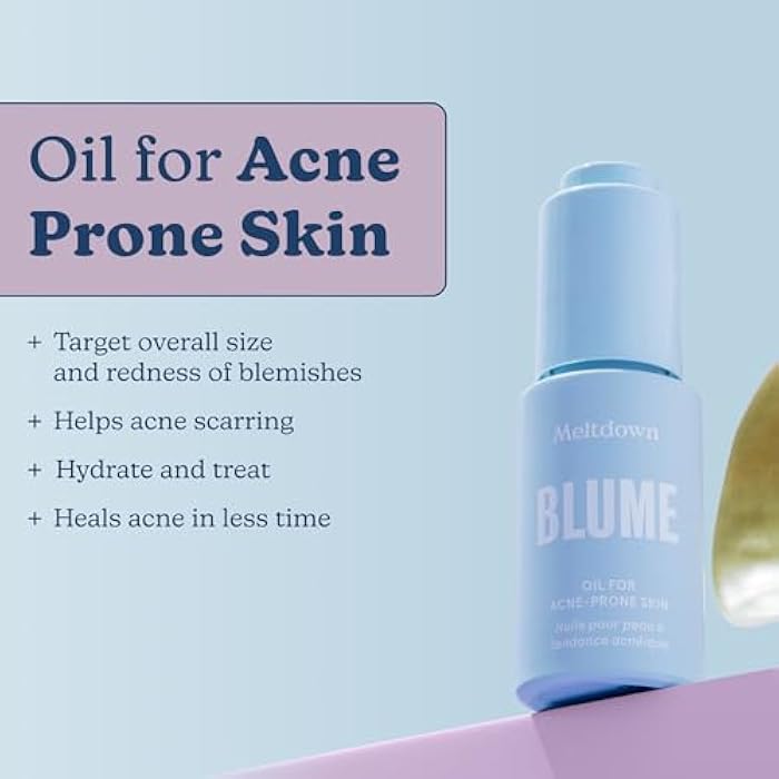 Blume Meltdown - Blue Tansy Face Oil - Acne Treatment + Pore Minimizer - Skin-Smoothing Face Serum with Black Cumin Seed & Rosehip Oil - Helps Calm Redness and Improve Texture (1 Fl oz) - Image 2