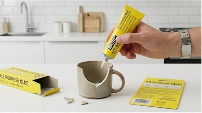 Hasanat Essentials All Purpose Glue 60ml - Clear Liquid Adhesive for Ceramic, Metal, Plastic, and Wood Repairs - Image 3