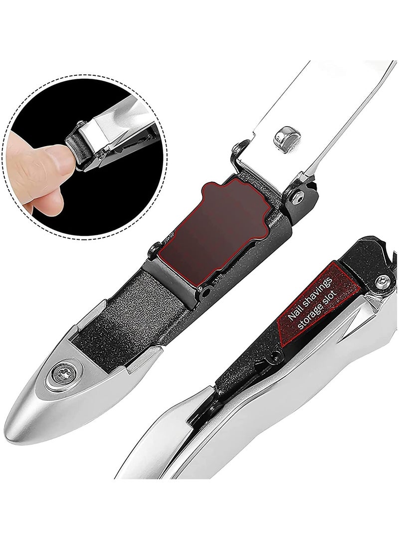 Nail Clippers with Catcher for Men and Women - Heavy-Duty Fingernail and Toenail Trimmer for Thick Nails - Complete Travel Nail Care Kit for Easy Trimming and Shaping. - Image 2