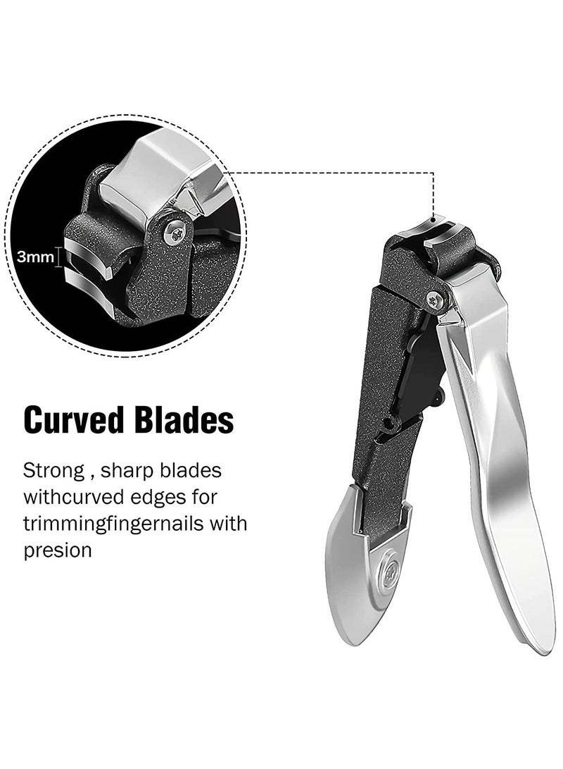 Nail Clippers with Catcher for Men and Women - Heavy-Duty Fingernail and Toenail Trimmer for Thick Nails - Complete Travel Nail Care Kit for Easy Trimming and Shaping. - Image 3