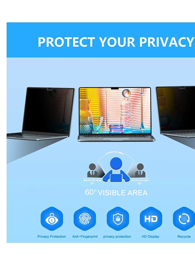 Generic Privacy Screen Macbook Air 13.6 Inch M2 Chip 2022 A2681 and M3 Chip 2024 A3113 and M4 Chip 2025 A3240, Removable  Privacy Filter and Anti-Glare Prorector  - Image 3