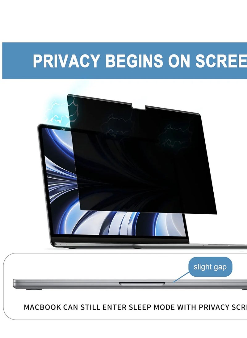 Generic Privacy Screen Macbook Air 13.6 Inch M2 Chip 2022 A2681 and M3 Chip 2024 A3113 and M4 Chip 2025 A3240, Removable  Privacy Filter and Anti-Glare Prorector  - Image 1