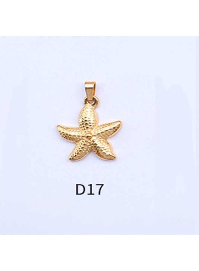 Europe And The United States Hot Moon Starfish Pendant Jewelry Pendant Accessories Titanium Steel Plated 8k Gold Pendant Versatile 