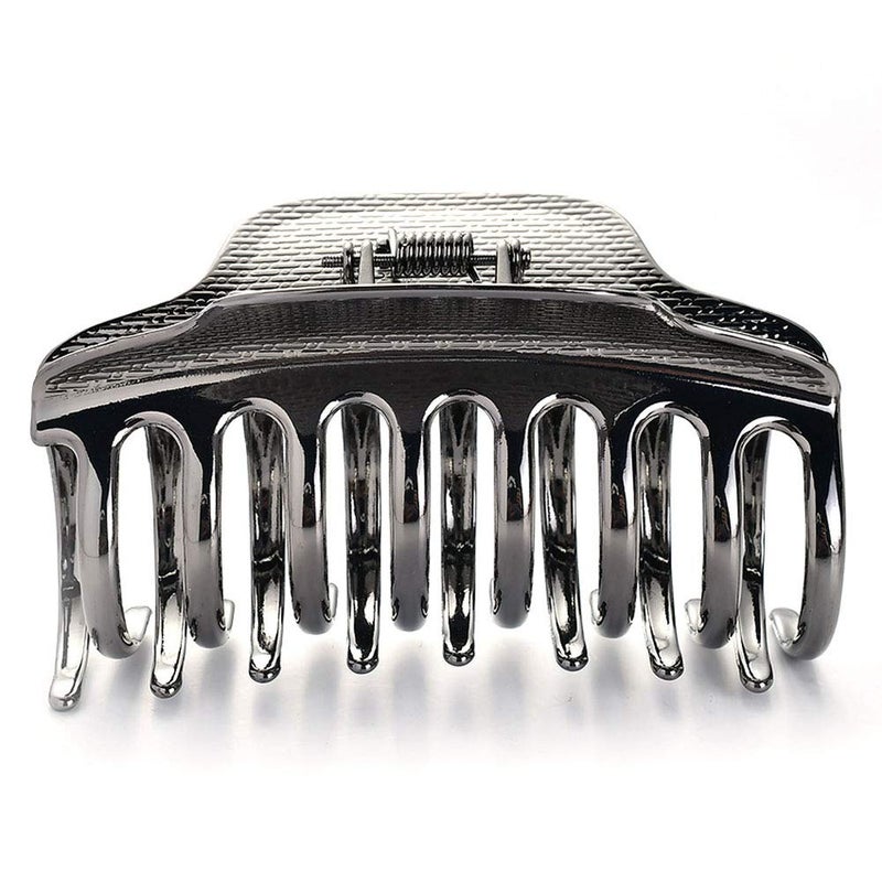 Suoirblss Women Lady Vintage Metal Claw Hair Clip Bath Shark Chuck Top Clip Hair Accessories for Thick Hair Black