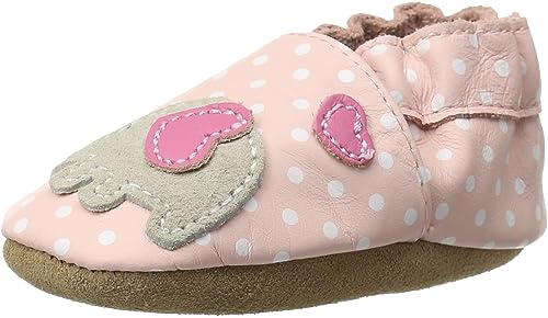 Robeez Baby Girls and Unisex Soft Soles Slip-Resistant Crib Shoes Slippers Moccasins for Infant and Toddler - Little Peanut Core - 6-12 Months Pink - Image 4