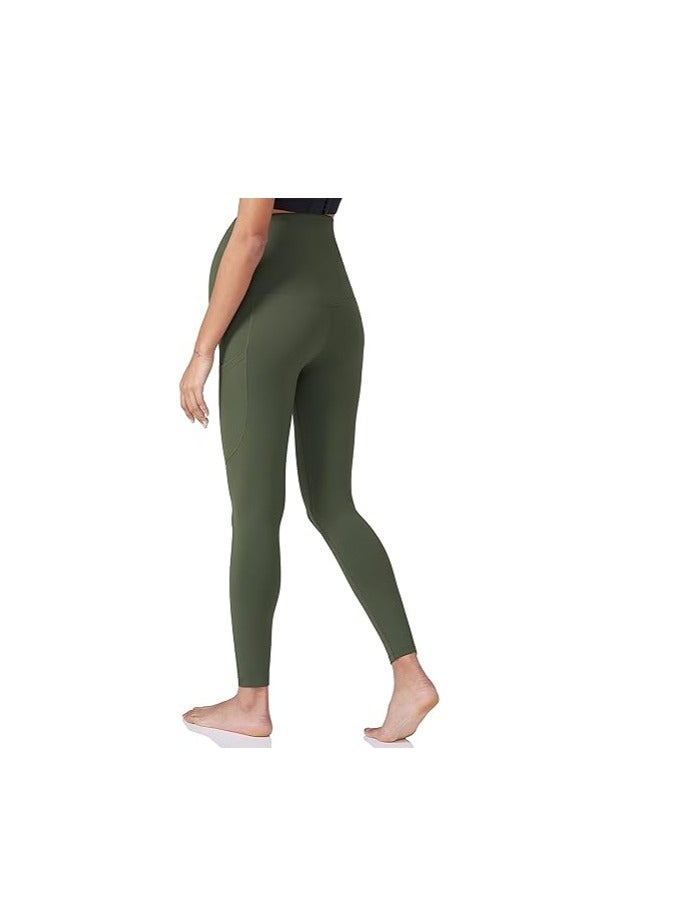 Women's Maternity Workout Leggings Over The Belly Pregnancy Yoga Pants with Pockets Soft Activewear Work Pants  - Image 4