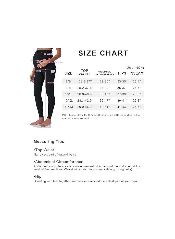 Women's Maternity Workout Leggings Over The Belly Pregnancy Yoga Pants with Pockets Soft Activewear Work Pants  - Image 2