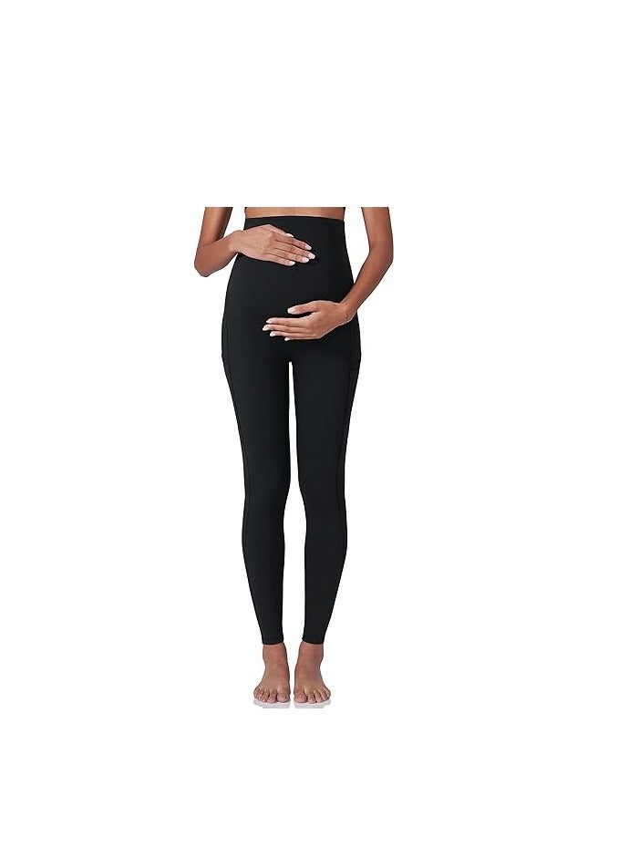 Women's Maternity Workout Leggings Over The Belly Pregnancy Yoga Pants with Pockets Soft Activewear Work Pants  - Image 3