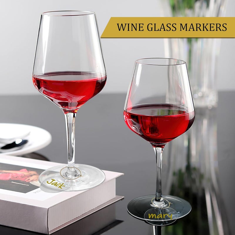 Philbinden 50 Pcs Wine Glass Charms - Round Acrylic Blank Wine Markers for Stem Glasses - Recognizer for Christmas, Wedding, Tasting, Party, Martini, Birthday Decorations - Image 4