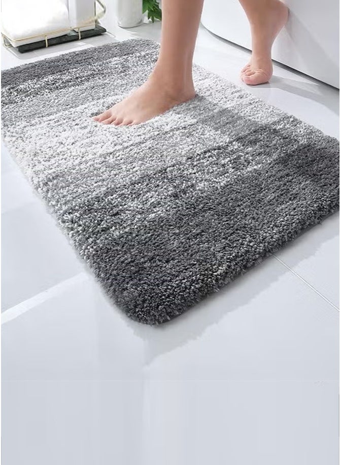 Luxury Bathroom Rug Mat, Extra Soft and Absorbent Microfiber Bath Rugs, Non-Slip Plush Shaggy Bath Carpet, Machine Wash Dry Gradual Grey - Image 1