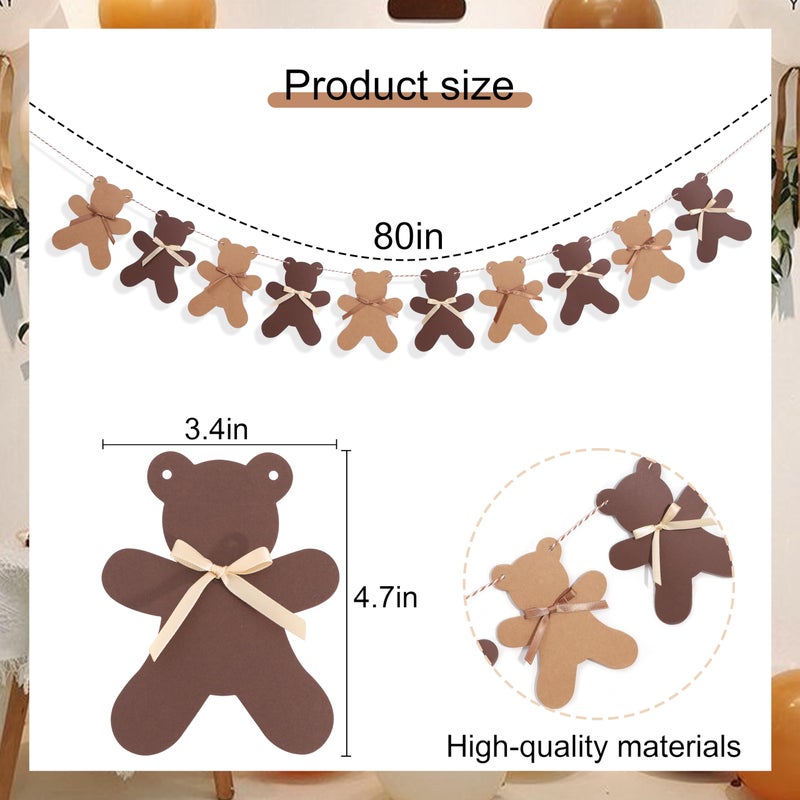 Agkvw We Can Bearly Wait Teddy Bear Garland -Teddy Bear Birthday or Gender Reveal Banner, We Can Bearly Wait Baby Shower Decorations - Image 2