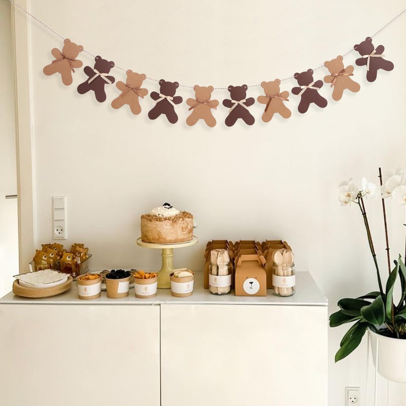 Agkvw We Can Bearly Wait Teddy Bear Garland -Teddy Bear Birthday or Gender Reveal Banner, We Can Bearly Wait Baby Shower Decorations - Image 3