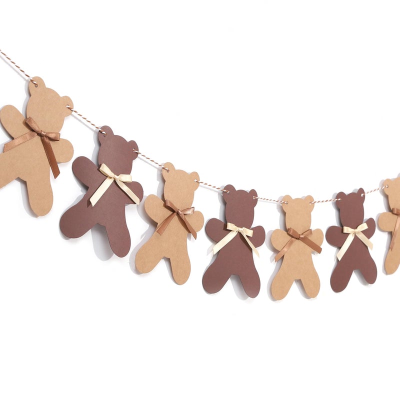 Agkvw We Can Bearly Wait Teddy Bear Garland -Teddy Bear Birthday or Gender Reveal Banner, We Can Bearly Wait Baby Shower Decorations - Image 1