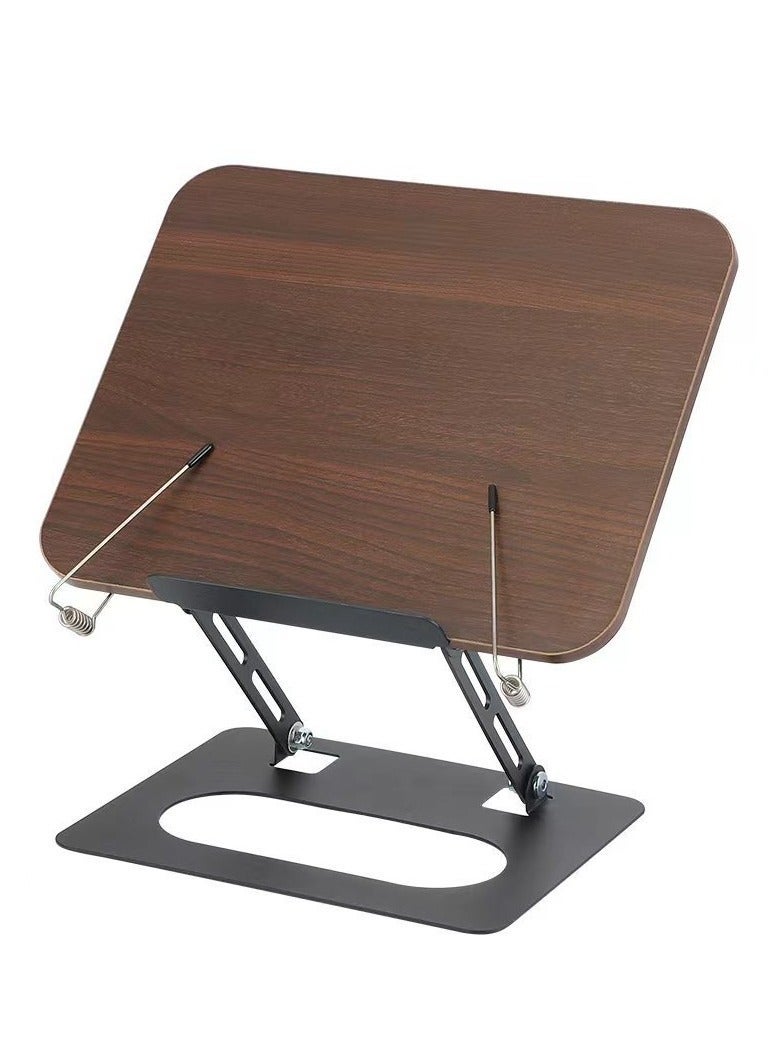 Book Stand Holder for Reading, Adjustable Holder Tray with 360° Rotating Base & Page Clips, Foldable Desktop Book Stand for Cookbook, Sheet Music, Laptop, Recipe, Textbook - Image 2