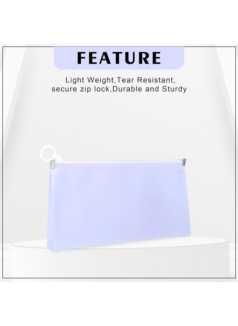 HOTMELT HOTMELT Passbook Pouch with Zipper Closing Unisex Pack of 6 MultiPurpose Pouch Hazy Purple Colour Organizer for Office Collage School Cute Cosmetic Bag for Women  - Image 3