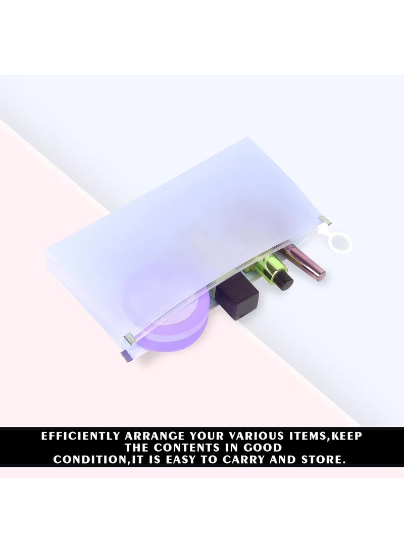 HOTMELT HOTMELT Passbook Pouch with Zipper Closing Unisex Pack of 6 MultiPurpose Pouch Hazy Purple Colour Organizer for Office Collage School Cute Cosmetic Bag for Women  - Image 2