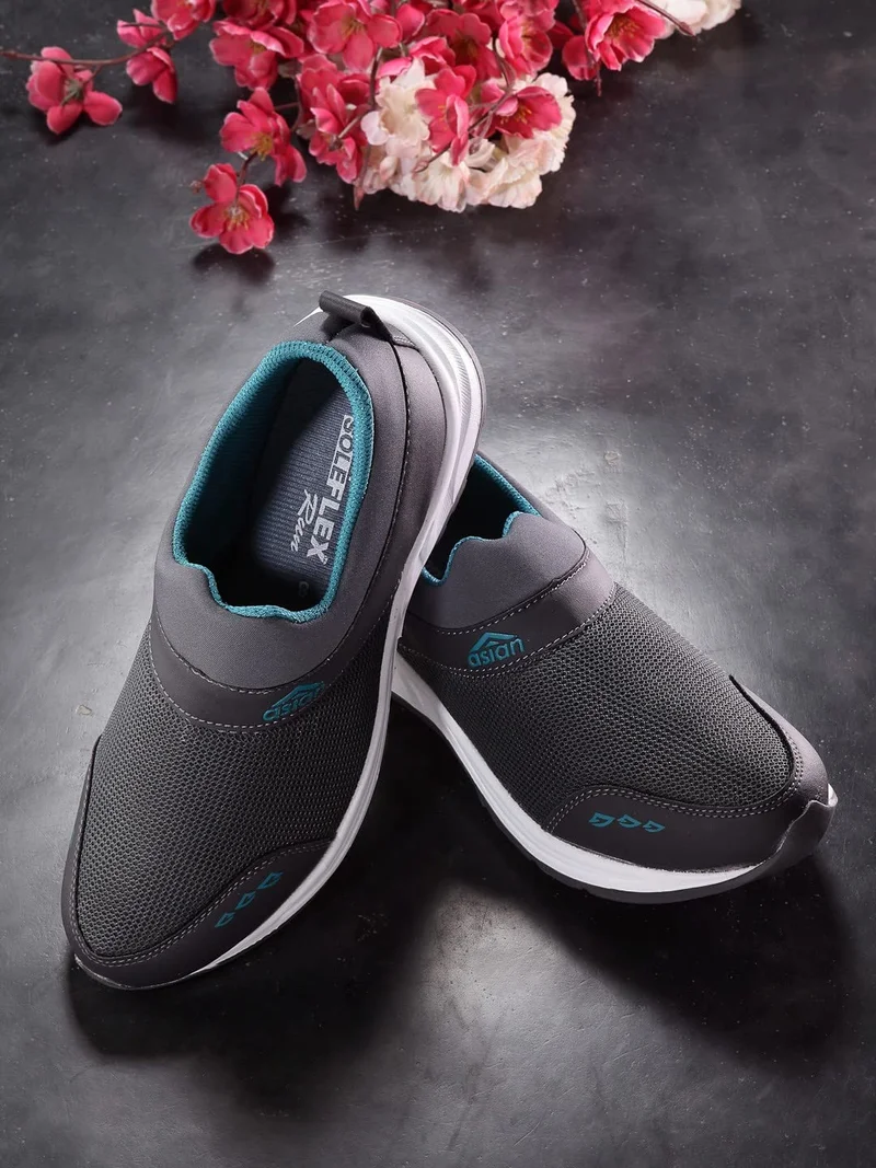 Asian  Grey Running Shoes for Men for Men | Best Price UAE