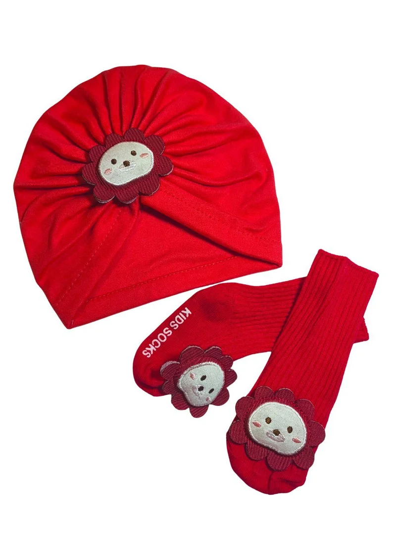 بيبي كلو Baby Red Cap and Socks Combo Set