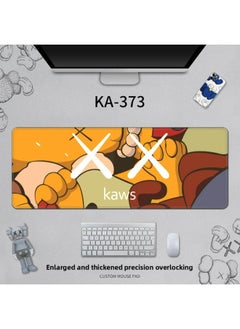 No Edge Sesame Street Kaws Computer Mouse Pad Thickeneded Desk Large Non-Slip Personalized Graffiti Keyboard Pad-Color:90x40cm Thickness 3mm-Pattern:KA-373