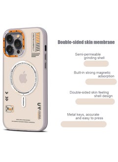 Color Fans Magnetic Case for iPhone 13 Pro Compatible with MagSafe Slim Protective Translucent Matte Phone Cover Matte White  - Image 2