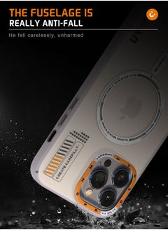 Color Fans Magnetic Case for iPhone 13 Pro Compatible with MagSafe Slim Protective Translucent Matte Phone Cover Matte White  - Image 3