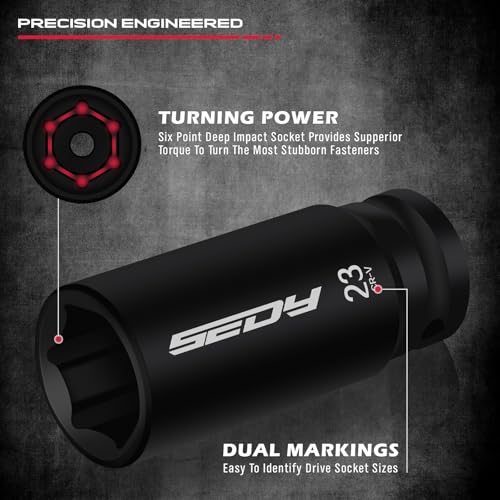 SEDY Master 1/2" Drive Impact Socket Set, 67-Piece Standard & Deep Master Impact Socket Set SAE 3/8"-1-1/4" & Metric 8-24mm Socket Set with Ratched Hand, Extension Bar, Reducer, Impact Universal Joint?Cr-V - Image 5