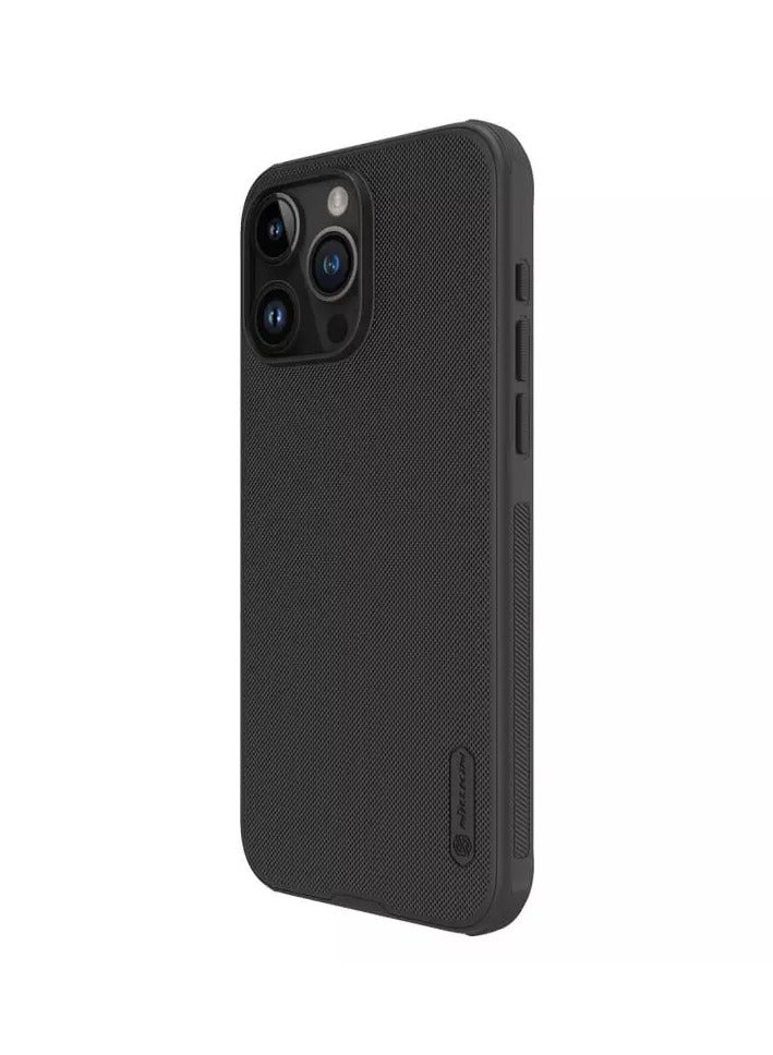 Nillkin Super Frosted Shield Pro Case for Apple iPhone 15 Pro Max (6.7) - Hard Back with Soft TPU Border, Shock Absorber Design, Raised Bezel for Camera Protection - Premium Matte Finish in Black - Image 4