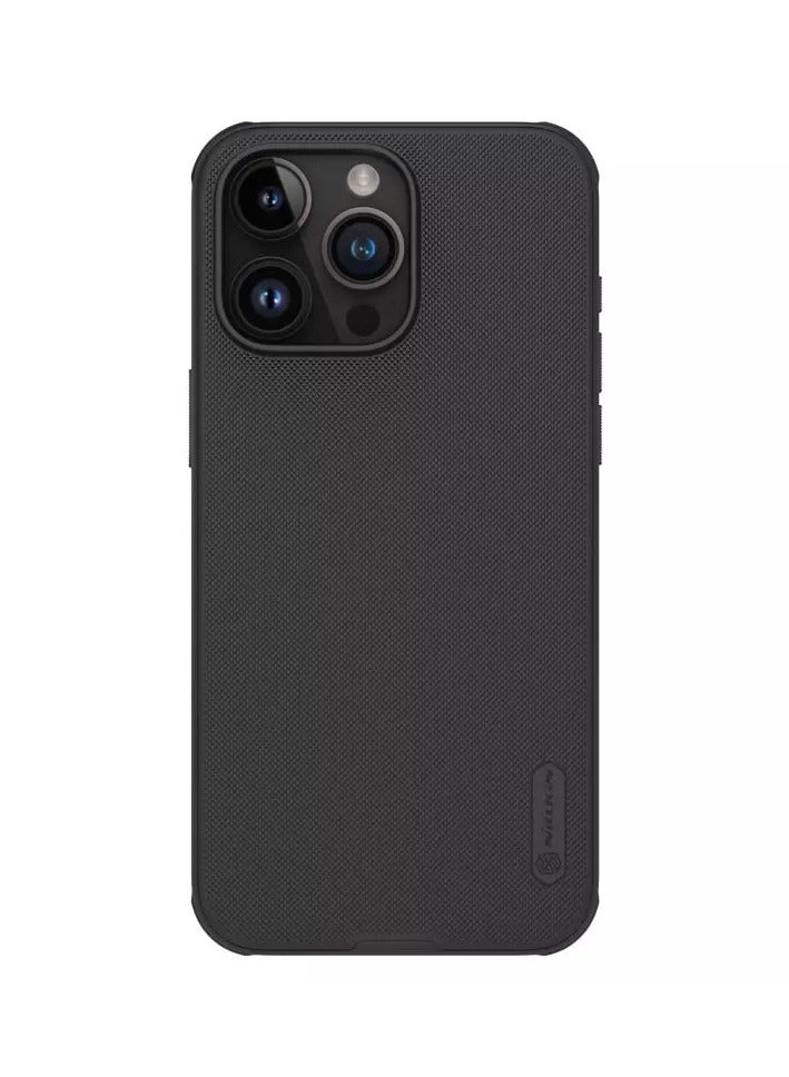 Nillkin Super Frosted Shield Pro Case for Apple iPhone 15 Pro Max (6.7) - Hard Back with Soft TPU Border, Shock Absorber Design, Raised Bezel for Camera Protection - Premium Matte Finish in Black - Image 1