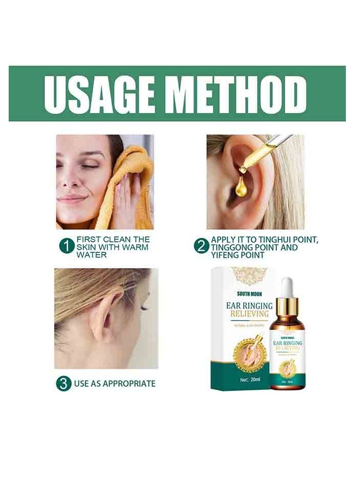 SOUTH MOON Herbal Ear Drops for Tinnitus & Ear Ringing Relief | SOUTH MOON | Natural Formula, 20ml  - Image 3