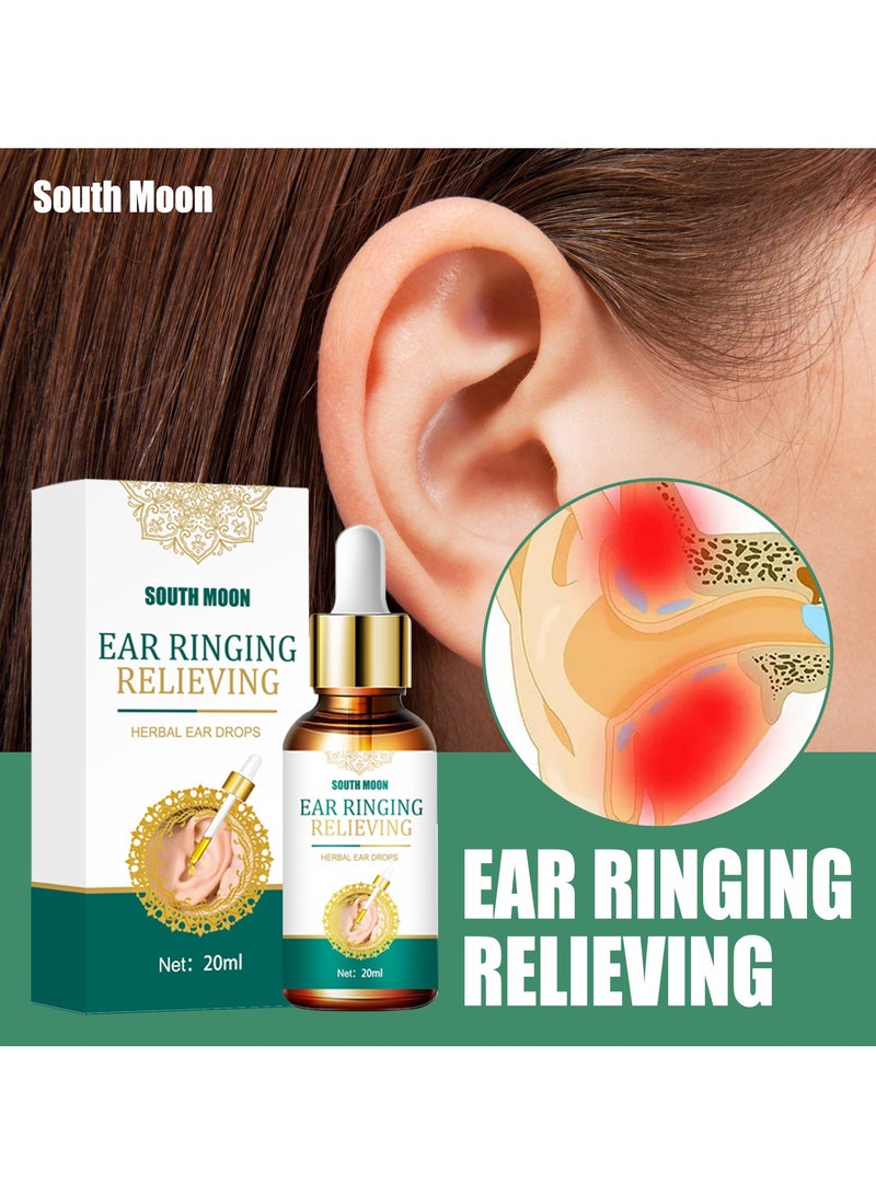 Herbal Ear Drops for Tinnitus & Ear Ringing Relief | SOUTH MOON | Natural Formula, 20ml