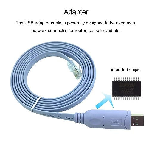 Teykst USB to RJ45 Console Cable, USB Console Cable Compatible with Cisco, HP,Huawei,Arista,Opengear,Aruba,Juniper Routers Switches for Laptops in Windows, Mac, Linux with FT232 Chipset,1.8m,Blue - Image 4