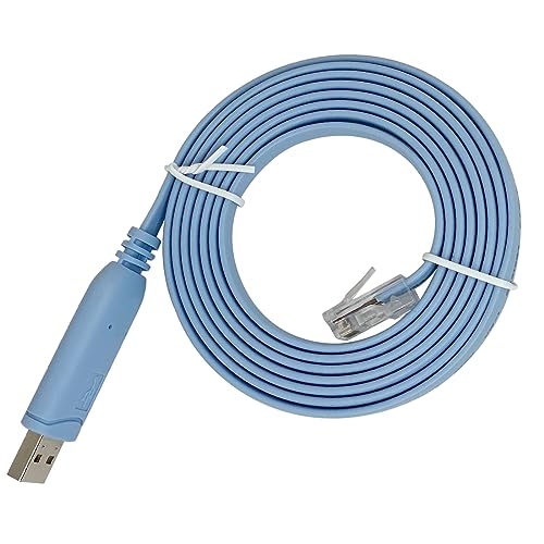 Teykst USB to RJ45 Console Cable, USB Console Cable Compatible with Cisco, HP,Huawei,Arista,Opengear,Aruba,Juniper Routers Switches for Laptops in Windows, Mac, Linux with FT232 Chipset,1.8m,Blue - Image 1