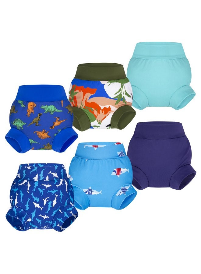BIG ELEPHANT BIG ELEPHANT 6Pcs Baby Swim Diaper, Waterproof Reusable Swimming Diapers for Boys, Soft Washable Swim Wear, 2T - Image 1