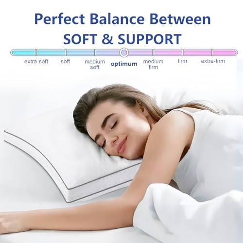CHOKIT Premium Pillows Queen Size Set of 2, Fluffy and Supportive 7D Down Alternative Bed Pillows, Luxury Soft Hotel Quality Gusseted Pillow for Side Back Stomach Sleepers, Relief Neck Head and Shoulder Pain - Image 4
