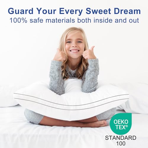 CHOKIT Premium Pillows Queen Size Set of 2, Fluffy and Supportive 7D Down Alternative Bed Pillows, Luxury Soft Hotel Quality Gusseted Pillow for Side Back Stomach Sleepers, Relief Neck Head and Shoulder Pain - Image 5
