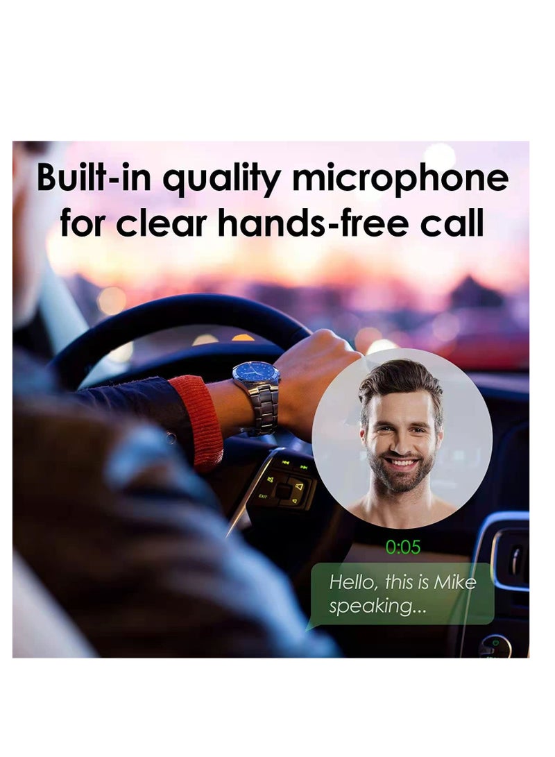 Bluetooth Aux Adapter for Car, Car Bluetooth v5.3 Wireless Receiver USB to 3.5mm Jack Adapter Built-in Microphone Aux Input for Hands-Free Calls, Plug and Play, Auto Power on for Car Speaker