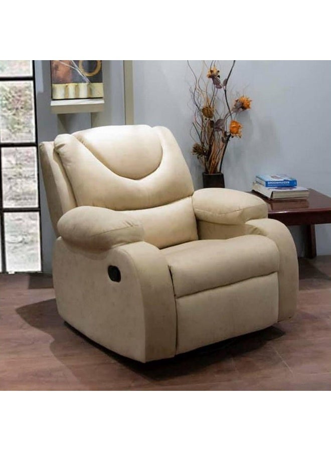 فرنتشر فاكتوري كرسي ريكلاينر سمايل  1 حركة خشب بولي وود وزان احمر (بيج ) 90x100x100 cm 