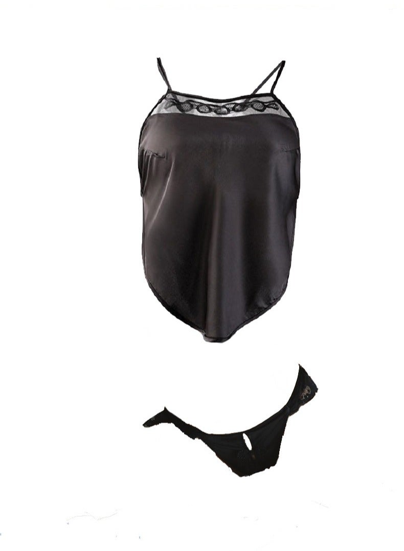 Night Romper Lace Trim High Cut Lingerie.  - Image 2